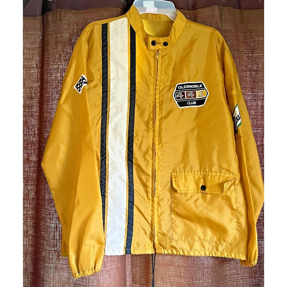 Oldsmobile 442 Club Jacket Vintage Muscle Car Windbreaker Racing Stripe Olds